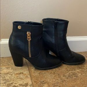 Black Booties with Zipper